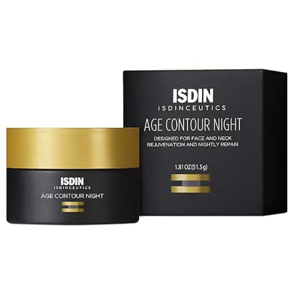 ISDIN Age Contour Night Face and Neck Cream with Melatonin and Peptides, 1.8 Oz