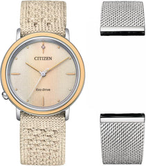 Citizen Women's Analogue Eco-Drive Watch with a Fabric Band L Ambiluna Collection