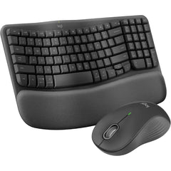 Logitech Wave Keys MK670 Combo Wireless Ergonomic Keyboard with Mouse (920-012060) - Graphite