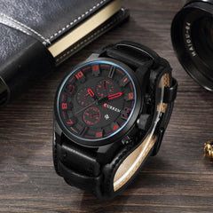 CURREN Analogue - Digital Men's Watch (Dial Colored Strap), Red, strap