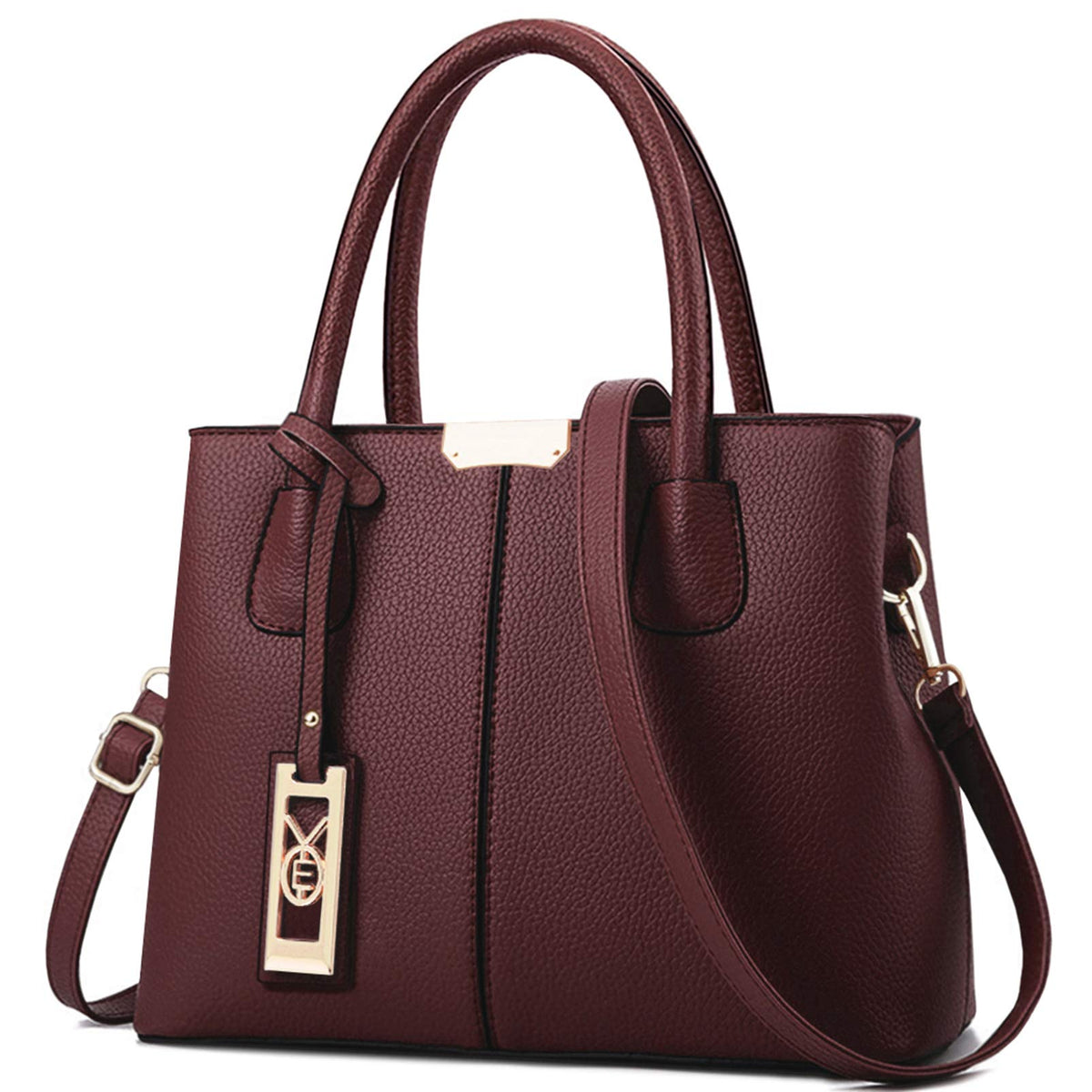 COCIFER Purses and Handbags for Women Shoulder Tote Bags Top Handle Satchel - Burgundy