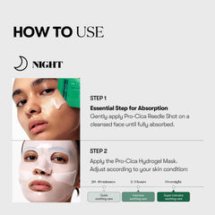 VT COSMETICS Pro Cica Reedle Shot 100 2-Step Hydrogel Mask(34.5gx4ea) | Intensive Calming, Exosome Centella Asiatica, Blemish Relief, Overnight Melting Mask, Korean Facial Mask