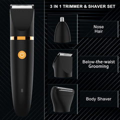 NALACAL Electric Groin Hair Trimmer Ball Trimmer for Men, Manscape Ball & Pubic 3 in 1 Men Grooming Kit for Nose, Groin, Waterproof Body Groomer Shaver, Replaceable Ceramic Blade, Gifts for Men
