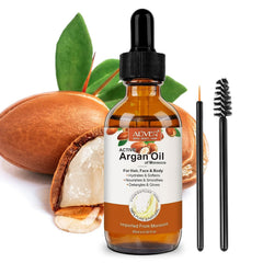 ALIVER Argan Oil, 100% Pure Moroccan Argan Oil for Hair, Treatment For Damaged Hair & Dry Skin