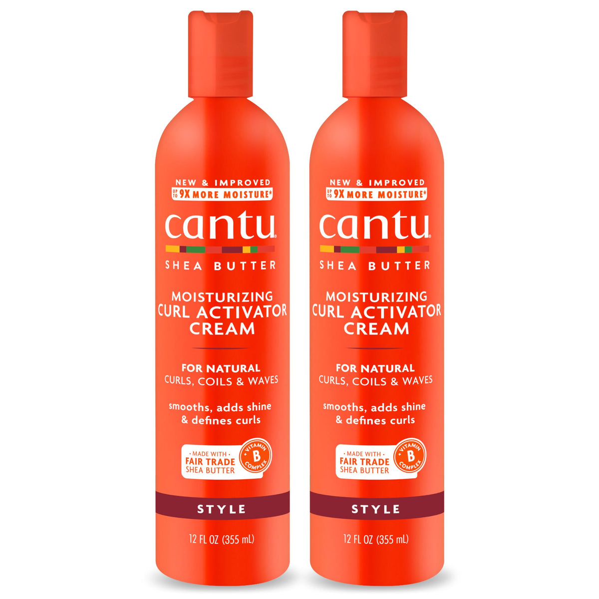 Cantu Moisturizing Curl Activator Cream for Natural Hair with Pure Shea Butter, 12 fl oz Pack of 2 Packaging May Vary, White