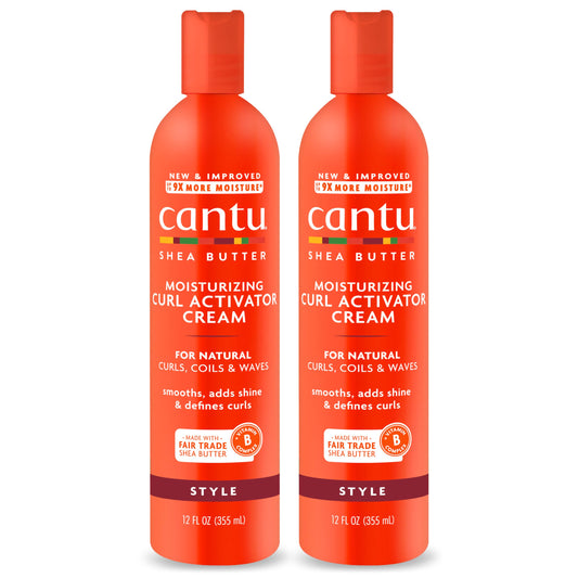 Cantu Moisturizing Curl Activator Cream for Natural Hair with Pure Shea Butter, 12 fl oz Pack of 2 Packaging May Vary, White