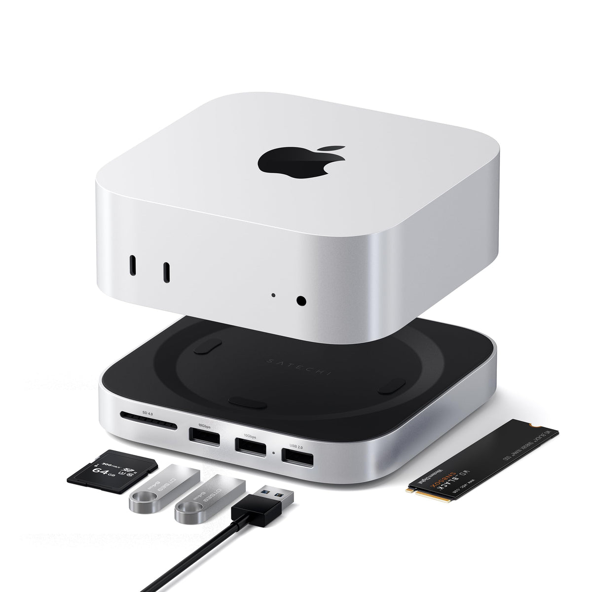 Satechi Stand & Hub for Apple Mac Mini M4 with M.2 SSD Enclosure (ST-GNMMES)