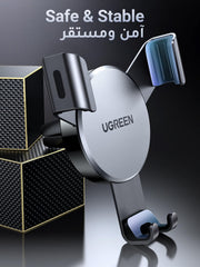 UGREEN Car Phone Holder for iPhone 16 Pro Max, Mobile Holder for the Car Air Vent Phone Holder Stand Car Auto Lock Gravity Mobile Phone Mount Ac Vent Car Mount 14/15/Series, S24/S23/S22/S21 Z Flip etc