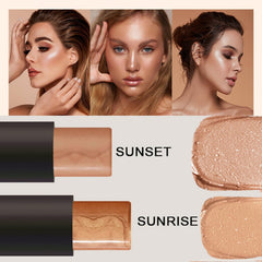 NALACAL 2pcs Contour Highlighter Makeup Sticks - Face Brightens Contour Stick for Long-Lasting & Waterproof - Bronzer Contour & Shimmer Highlighter Creamfor Cheeks & Body Bronzer Wand