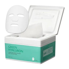 MILKTOUCH Green Hyaluron Daily Soothing Sheet Mask Pack Hydrating, Nourishing, and Revitalizing Face Masks for Glowing Skin, Anti Aging, Moisturizing, and Soothing Effects 30pcs for Daily Use