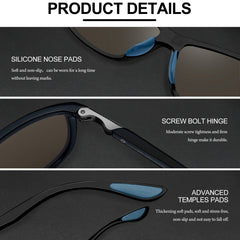 KANASTAL Polarized Sports Sunglasses for Men Women, Classic Square Sun Glasses Driving Cycling Outdoor Lightweight Shades for Womens 100% UV400 Protection