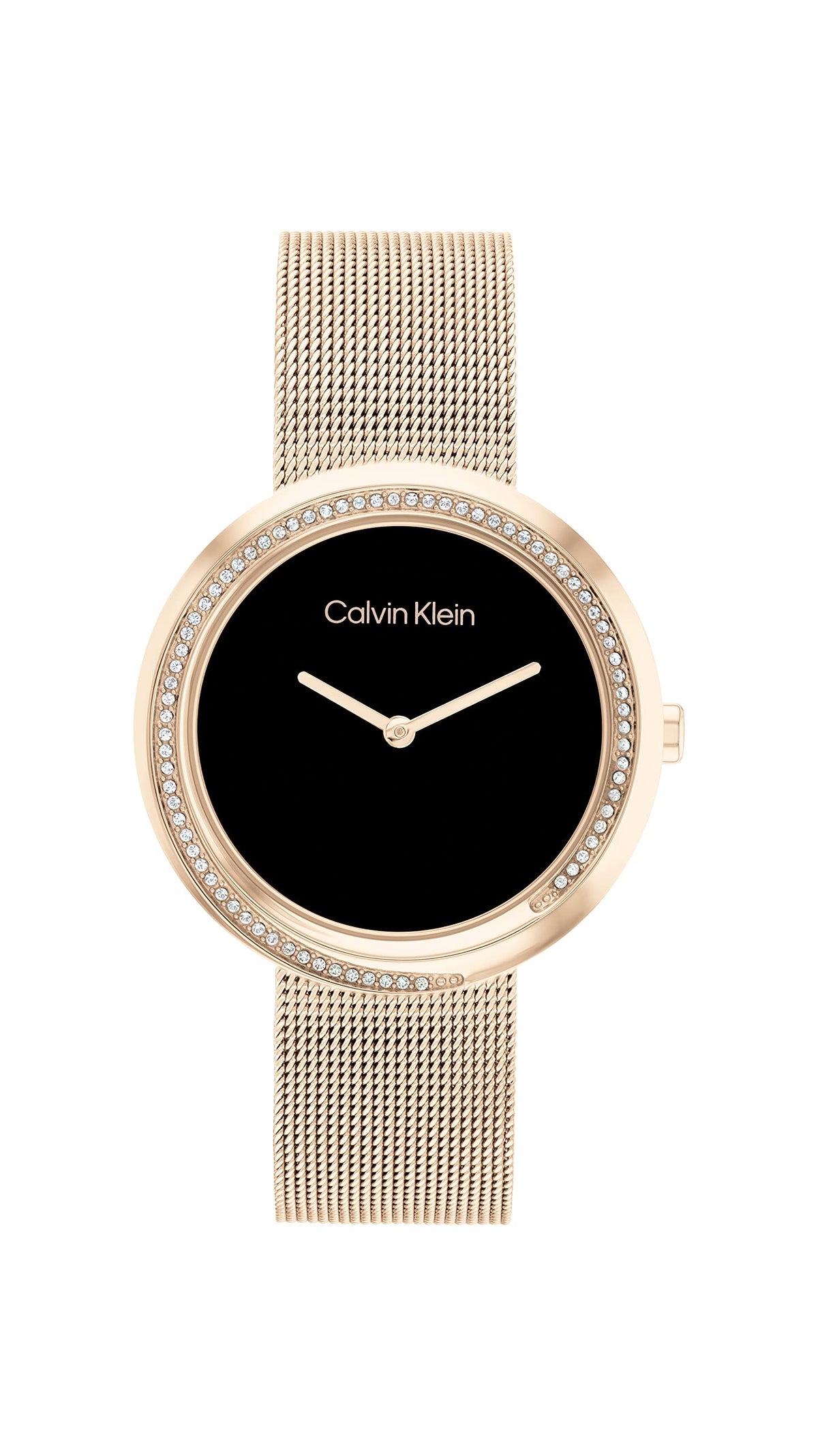 Calvin Klein TWISTED BEZEL Women's Watch, Analog - Rose Gold / Black