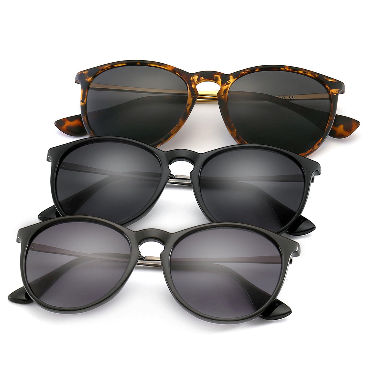 SUNGAIT Vintage Round Sunglasses for Women Men Classic Retro Designer Style