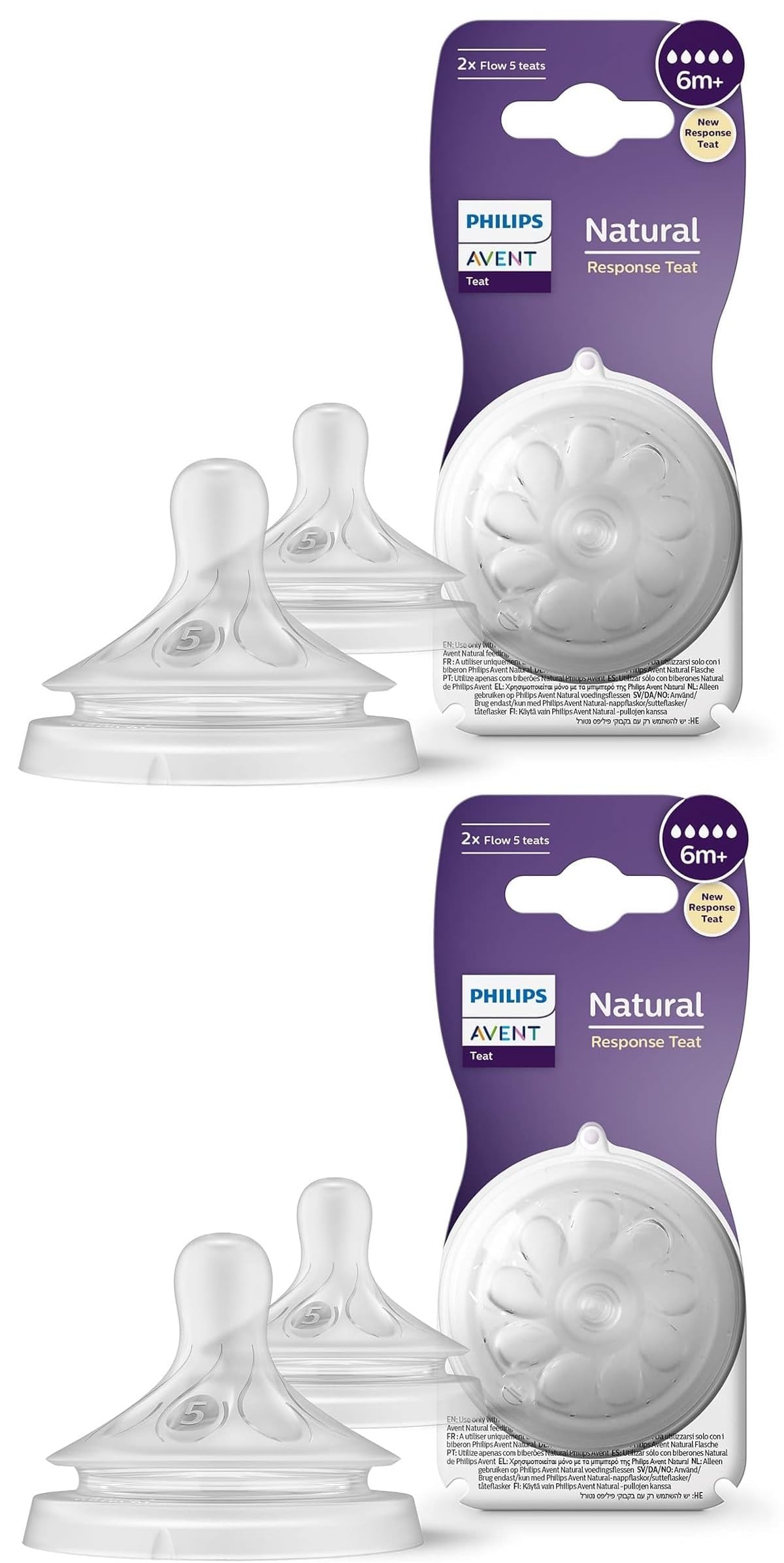 AVENT Philips Natural Teat Fast Flow - 6months+ (Pack Of 2) 4