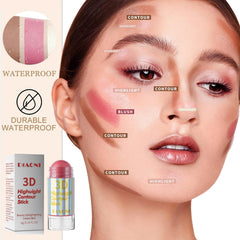 NALACAL 3 Pack Liquid Contour & Highlighter & Blush Makeup Set, Creamy Blush Stick for Cheeks & Lips, Long Lasting Waterproof Smooth Lightweight Multi Stick Face Makeup Set for All Skin