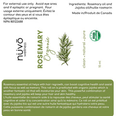 Rosemary Oil for Hair Growth - Blended with Organic Jojoba Oil - Use for Hair Skin Nails - Product of Canada (3 Pack)