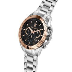 Maserati Men's Watch Traguardo Limited Edition, 45mm Chronograph, quartz watch - R8873612047 - Silver/black sunray