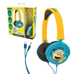 Lexibook Despicable Me 3 Minions Universal Stereo Headphones for Kids, Foldable and Adjustable, Yellow/Black,
