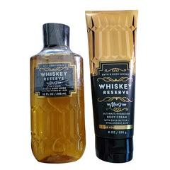 Bath & Body Works Men's Whiskey Reserve 3-in-1 Hair, Face & Body Wash and Body Cream 2 Piece Set