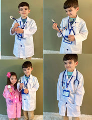 Doctor Costume Kit for Kids, Kids Doctor Costume, Halloween Costumes for Girls with Doctor Coat, Stethoscope for Girls