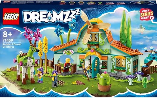 LEGO DREAMZzz 2in1 Stable of Dream Creatures Set, Fantasy Farm Toy with Deer Figure That Can Be Built in 2 Ways, Includes 4 TV Show Minifigures, Mythical Animal Playset for Kids, Girls, Boys 71459