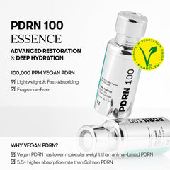 VT COSMETICS PDRN 100 Essence, Korean Gingseng Plant-derived PDRN Serum for Natural Glow, Korean skincare 1.01 fl. Oz.