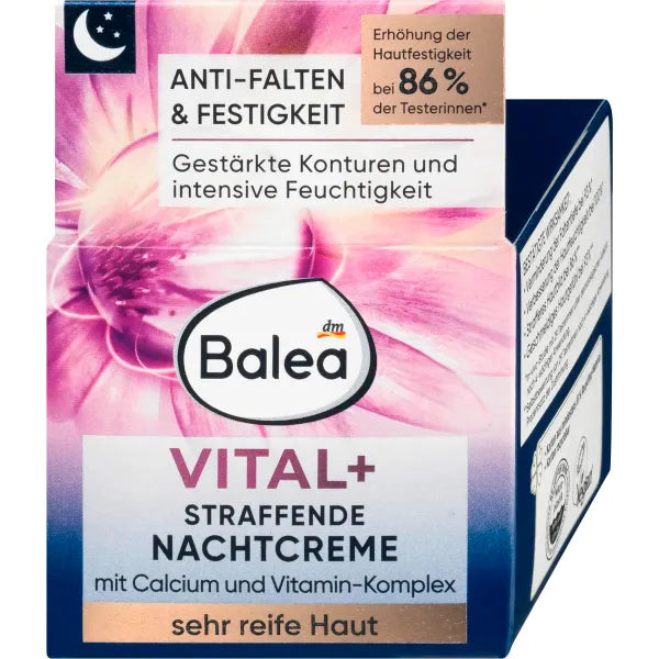 Balea Vital+ Intensive Night Cream for Very Mature Skin (55+ to 70+) with Calcium & Royal Jelly - Not Tested on Animals - 50ml by dm balea