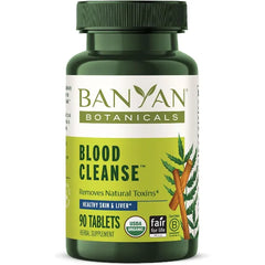 Banyan Botanicals Organic Blood Cleanse Clear Skin Supplement with Neem & Manjistha Natural Liver Detox & Lymphatic Drainage Internal Skin Purifier & Circulation Support 90 Tablets USDA Organic