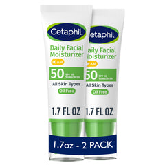 Cetaphil Daily Facial Moisturizer with SPF 50+ Sunscreen (1.7 l. oz, Pack of 2)