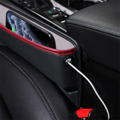 Joyzzz Car Seat Gap Filler Organizer, Leakproof Gap Stopper Car Interior Accessories, Multifunctional PU Leather Console Side Pocket Organizer for Cellphones, Cards, Wallets, Keys (Black)