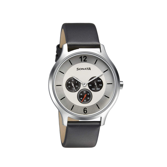 Sonata Silver White Dial Analog watch For Men - NR7140SL01