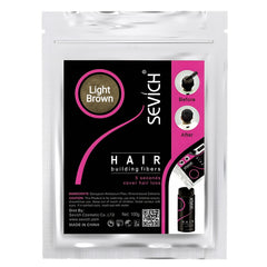 Light Brown Hair Fibers 100g Refill - Instantly Reduces Hair Loss - 100% Natural Cotton Microfiber Powder