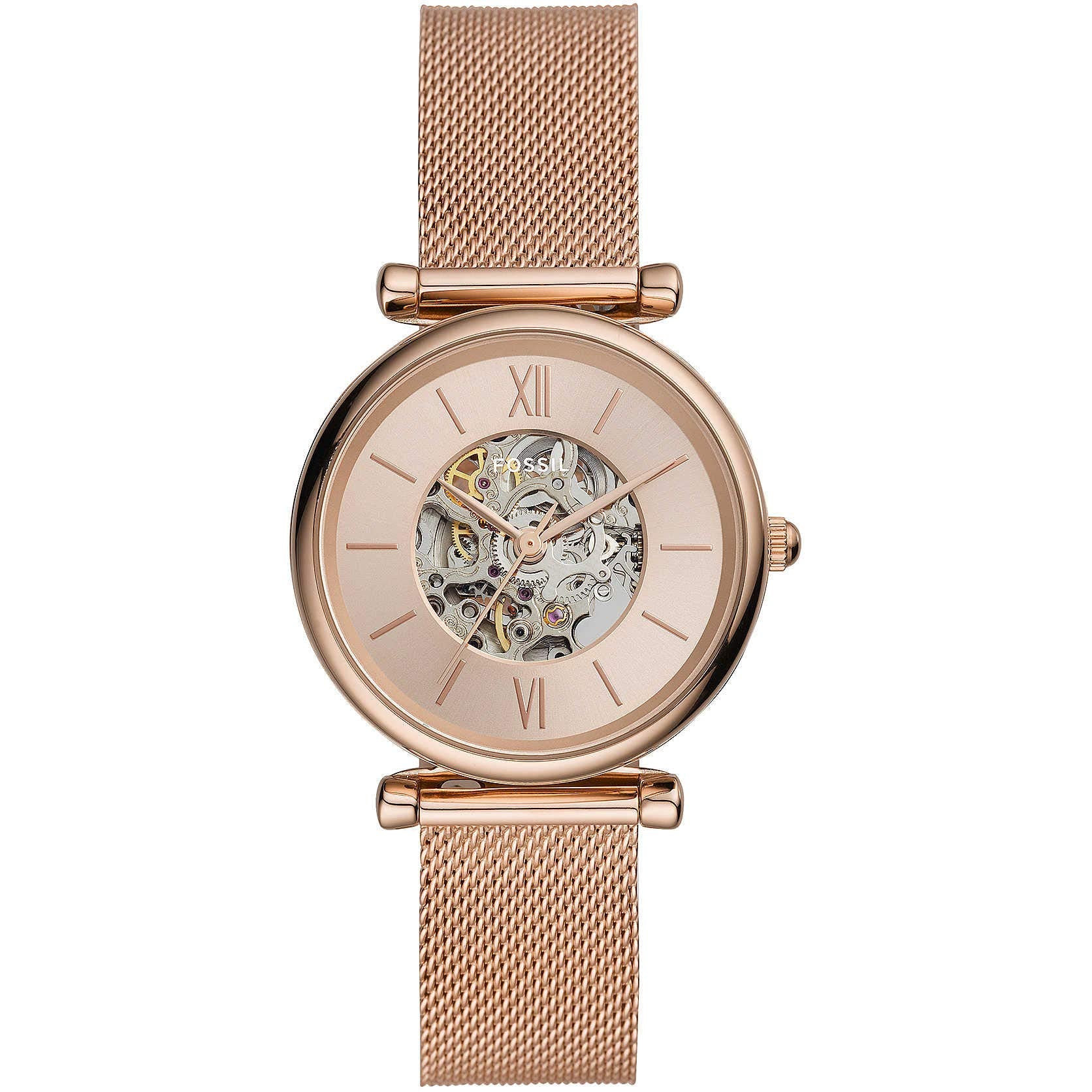 Fossil Women's Carlie Automatic, Rose Gold-Tone Stainless Steel Watch, ME3175