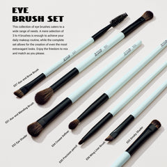 Jessup Makeup Brushes Set 10pcs, Double Sided Foundation Contour Blush Highlight Blending Eyebrow Brush Eyeshadow Eyeliner Concealer Brush, Bright Cyan Cruelty Free Cosmetic Tools T500