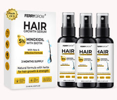 5% Minioxidil, Hair Growth Serum, Regrowth Treatment For Thickens Hair,Promotes Hair Density Help to Stop Thinning loss stimulates Hair Growth, Regain Hair Serum with Biotin (180 ml (pack of 3))