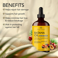 Botanic Hearth Raw Batana Oil for Hair Growth 118 ML| 100% Pure & Unrefined Oil from Honduras | For Thicker, Stronger Hair