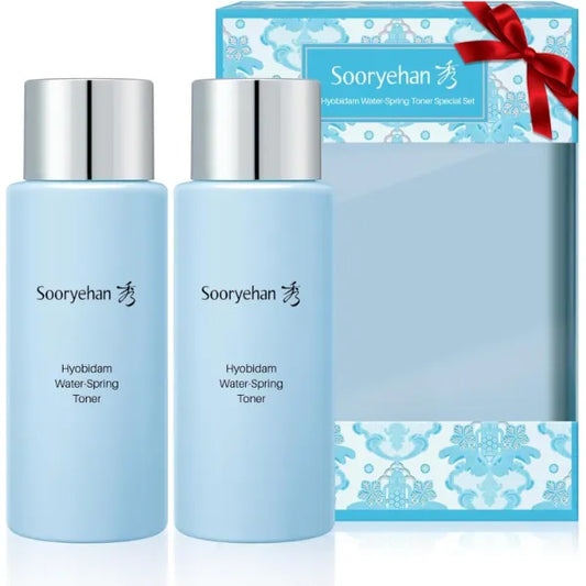 Sooryehan Water Spring Toner Gift Set (8.5fl oz, Pack of 2) - Hydrating, Nutrient-Rich Toner for Conditioning. Korean Skincare by LG Beauty. Fermented Ginseng, Hyaluronic Acid, Amino Acid
