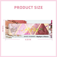 NALACAL Pink Baked Blush Palette for Cheeks Makeup, 4 Colors Shimmer Facial Blush for Natural Glowing Finish Lasting Lightweight Matte Natural Cream Powder Easy To Blend Contour Highlighter Blusher