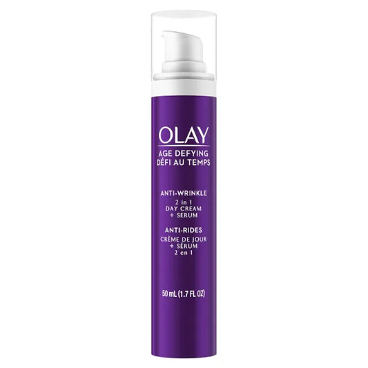Olay Age Defying Wrinkle Cream  2-in-1 Anti-Wrinkle Day Cream Plus Serum - 1.7 Fluid Ounce