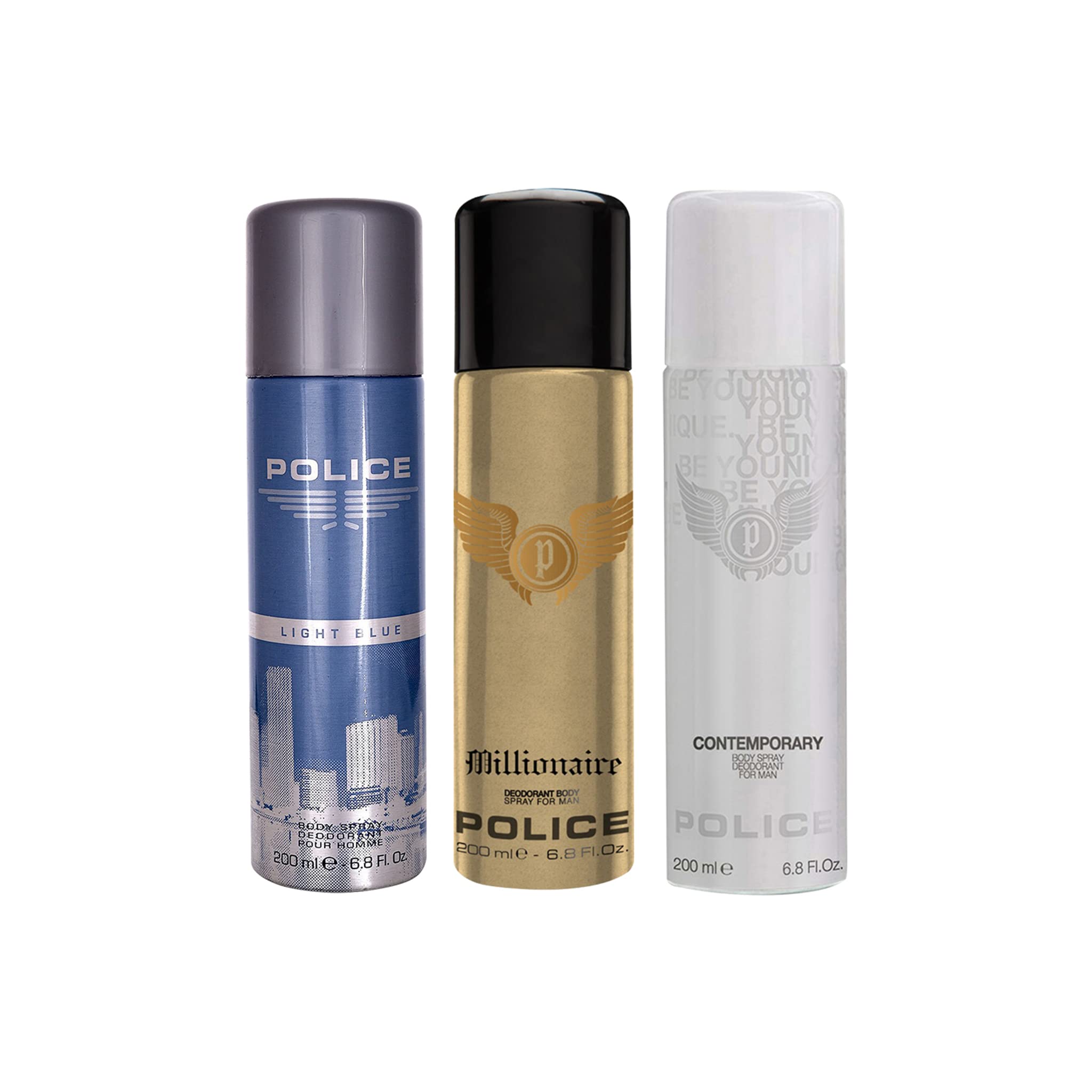 Police Light Blue Millionaire Homme Contemporary Deo Combo Set 600ml