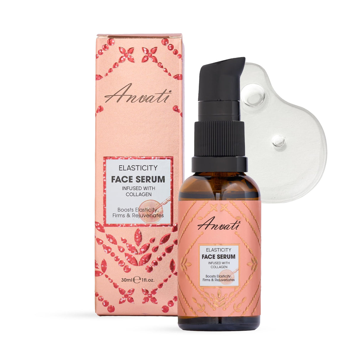 Anvati Elasticty Face Serum Infused With Collagen, Boosts Elasticity, Firms & Rejuvenates, Face Serum for Women - 30ml