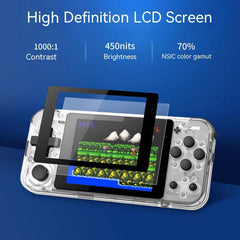 Q90 Portable Game Console, Open Source Linux System, Vibration Motor, 3000+ Games, Compatible with Various Simulators, Hd Picture Quality, Sustainable Use for 6 Hours, for Travel and Camping(64G)