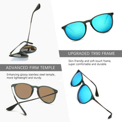 SUNGAIT Vintage Round Sunglasses for Women Men Classic Retro Designer Style