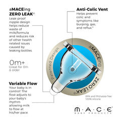 MACE CORPORATION aMACEing Zero Leak Baby Bottle with Anti-Colic Vent and Variable Flow, Leak-Proof 10oz 10 oz. Green BBYBTL10