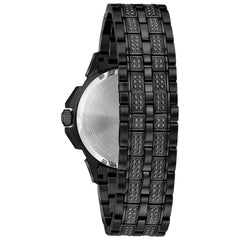 Bulova Men's Crystal Octava Chronograph Quartz Watch, Pave Crystal Dial - Black