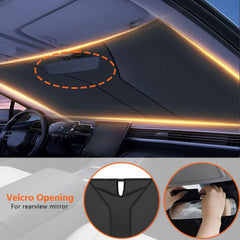 ZASPERS Universal Car Windshield Sun Shade 142x66cm - Sun UV Protection, Thick Material, Car Shades Foldable With Storage Bag - Fits Most Cars, SUVs, MPVs, and Select Models (2010-2024)