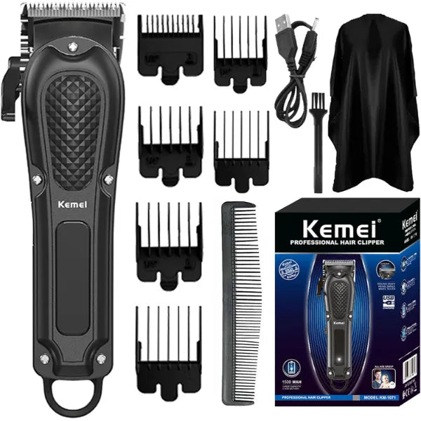 KEMEI Hair Clippers for Men Professional Cordless & Corded Barber Clippers for Hair Cutting & Grooming, Rechargeable Beard Trimmer for Men, KM-1071