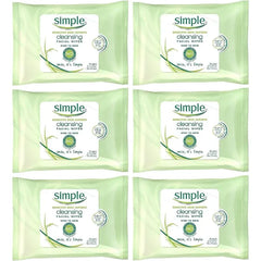 Simple Cleansing Facial Wipes 25 Count (Pack of 6)