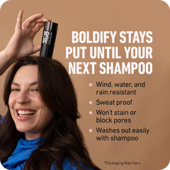 BOLDIFY Hair Fibers for Thinning Hair - 100% Undetectable Natural Formula (Black)