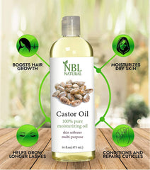 NBL Natural Multipurpose Castor Oil for Conditioning and Healing, 473 ml